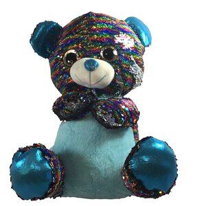 Toy Factory Sequined Bear 20” Multicolored